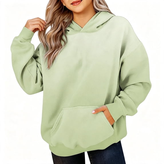 BCSIOAOI Hoodies for Girls,Long Sleeve Pullover Hoodie with Front Kangaroo Pocket Green 11-12 Years