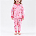 thumbnail image 1 of BCSIOAOI Kids Matching Sets,Cotton Animal Print Long Sleeve Top and Elastic Cuffed Pants Set Pink 5-6 Years, 1 of 4