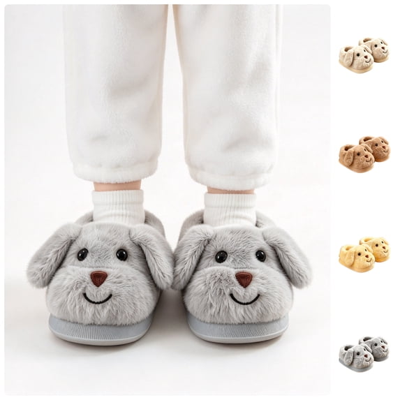BCSIOAOI Kids Slippers Warm Fuzzy Closed Toe Indoor House Shoes