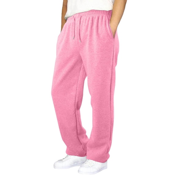 BCSIOAOI Sweatpants for Boys,Solid Drawstring Elastic Waist Sweatpants with Pockets Pink 6-7 Years
