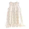 thumbnail image 1 of BCSIOAOI Tank Top Dress,Ruffle Neck Casual A-Line Midi Dress for Kids Beige 10-11 Years, 1 of 6