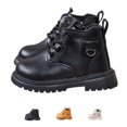 thumbnail image 1 of BCSIOAOI Toddler Girl Boots Combat Ankle Boots Side Zip Comfort Sole Casual Shoes, 1 of 9