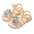 thumbnail image 1 of BCSIOAOI Toddler Girls Sandals,Rhinestone Butterfly Open-Toe Adjustable Pearl Strap Shoes White 4.5-5t, 1 of 9