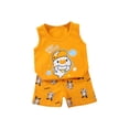 thumbnail image 1 of BCSIOAOI Toddler Kids Matching Outfits,Cotton Cute Graphic Sleeveless Tank Top and Shorts Set Orange 9-18 Months, 1 of 3