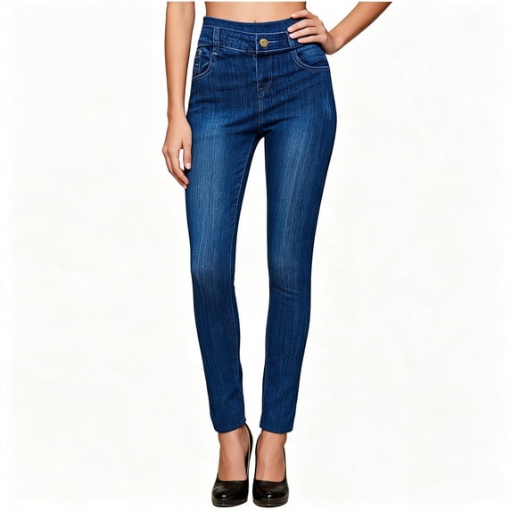 BCSIOAOI Women Jeans,High Waisted Stretch Skinny Jeggings with Pockets Light Blue S