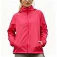 thumbnail image 1 of BCSIOAOI Womens Jackets,Hood Zip Waterproof Lightweight Outdoor Windbreaker Jacket with Pockets Wine 2XL, 1 of 9