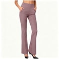 thumbnail image 1 of BCSIOAOI Womens Pants,High Waist Slim Flare Leg Pants with Side Pockets Purple M, 1 of 5