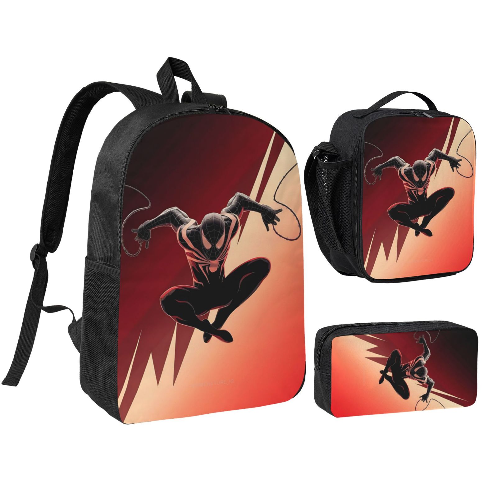 BCVXVAI Spider Man 3-Piece Backpack and Lunch Bag Set, Custom Printed ...