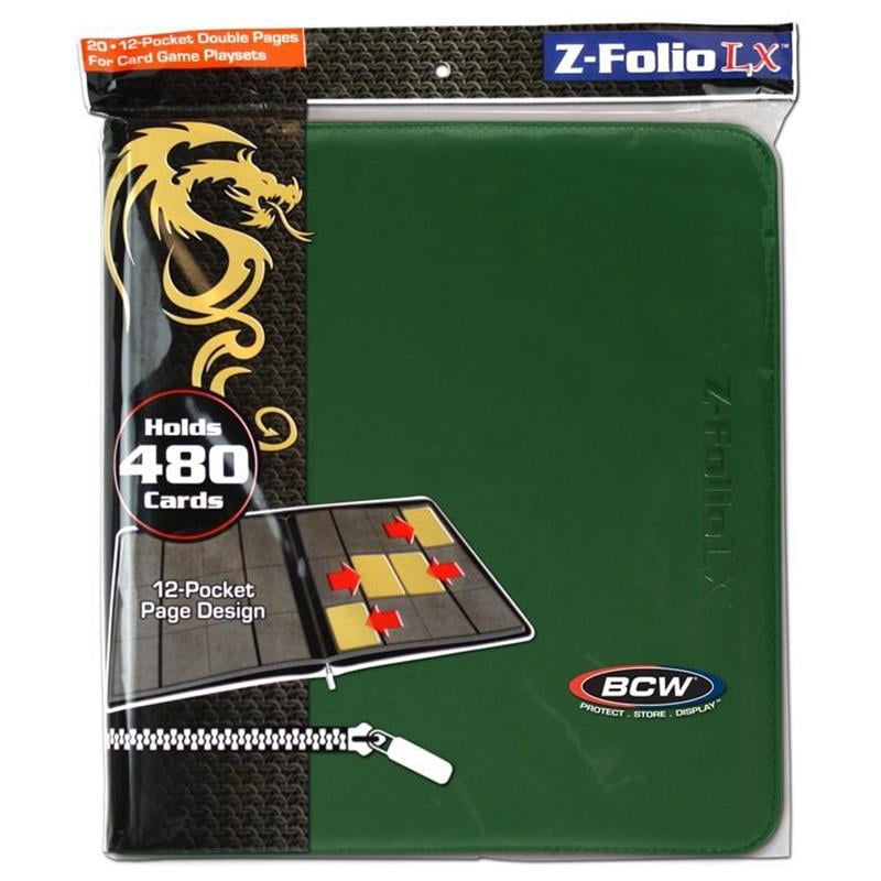 BCW 12-Pocket Z-Folio LX Trading Card Albums, Green