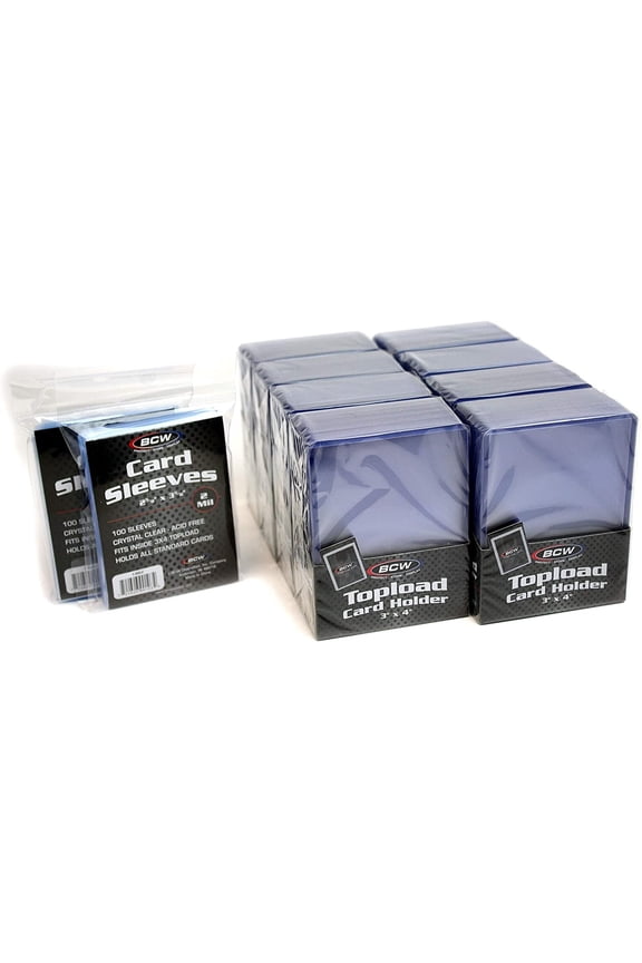 200-Count Card Toploaders and Card Sleeves,Pvc