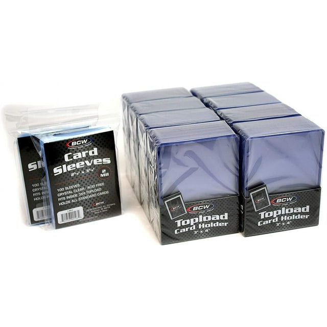 BCW 200Count Card Toploaders and Card Sleeves,Pvc