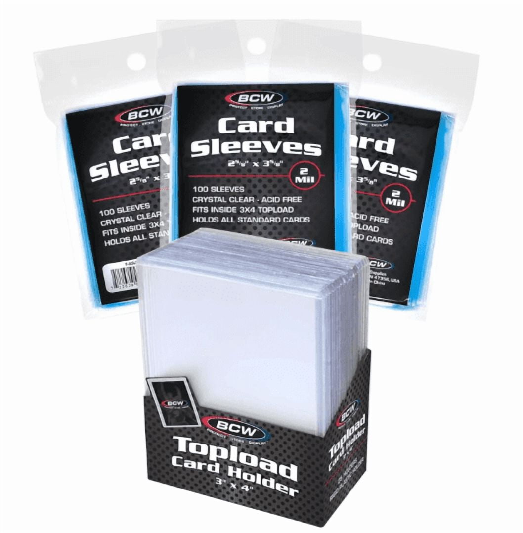 trading card sleeves walmart Amazon.com: 200 Card Sleeves Hard Plastic, Premium Baseball Card Sleeves,  3