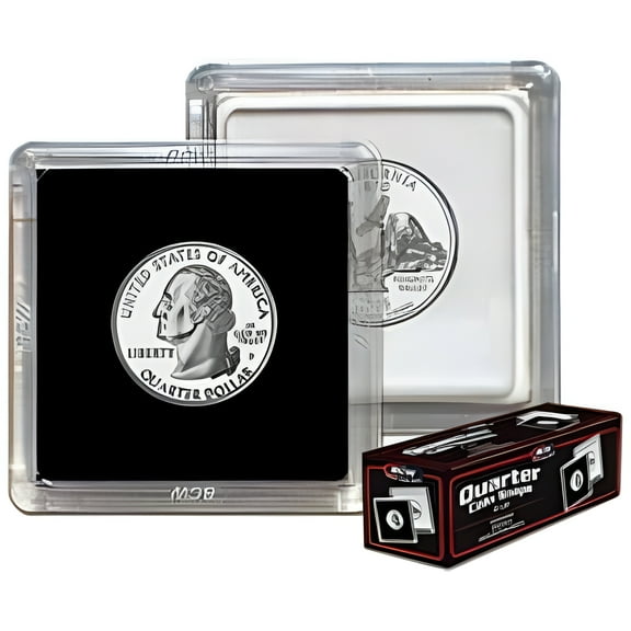 BCW 2x2 Premium Snaplock Coin Holders for Quarter 24.3mm 25 pack
