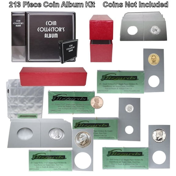 BCW 3 Inch Coin Album Kit, 10 Pages, 200 Flips and 2 Boxes