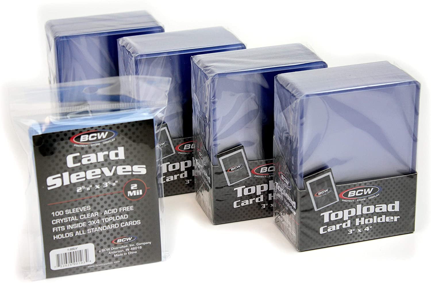 BCW 3 x 4 Clear Regular Top Loaders - 100 Total + BCWbcw Clear Soft  Sleeves - 100 Total 