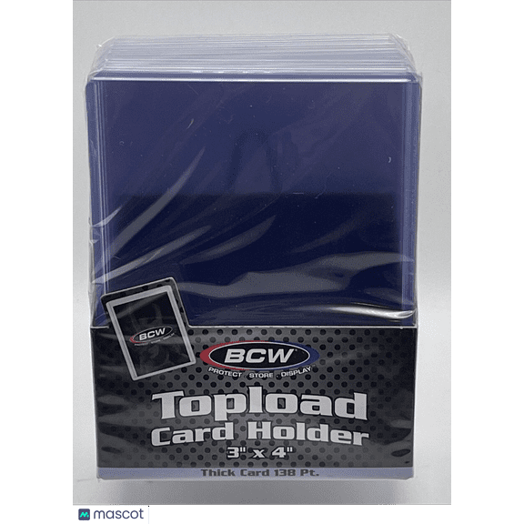 BCW 3X4 Thick Card Toploaders 1 Pack of 10 for up to 138pt Cards