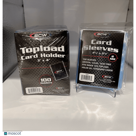 BCW 3X4 Toploaders 35pt Point for Standard Cards 100 Toploaders and Sleeves