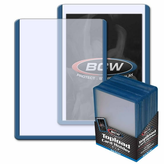 BCW 3x4 TOPLOAD CARD HOLDER - BLUE BORDER