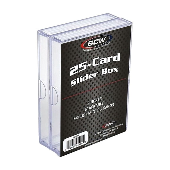 BCW BCDSB25 Slider Box, 25 Cards - 2 Piece - Clear