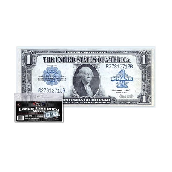 Currency Sleeves - Large Bill (100 pack)