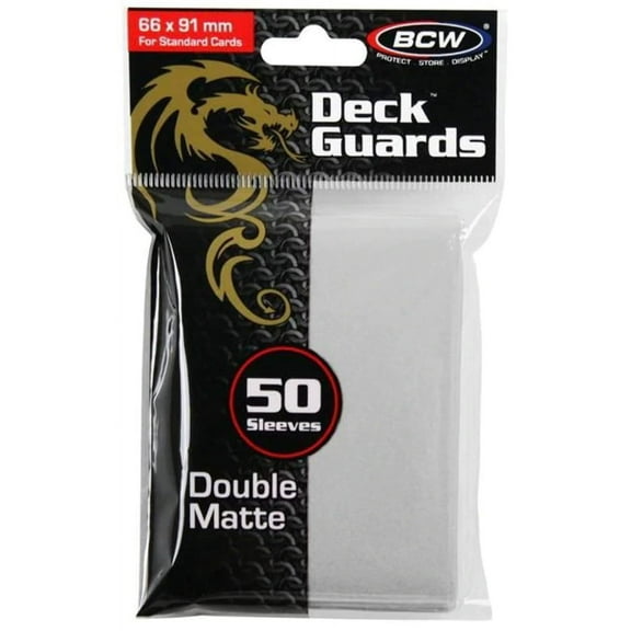BCW Deck Guards Double Matte Card Sleeves - White, 50-Count (Standard)