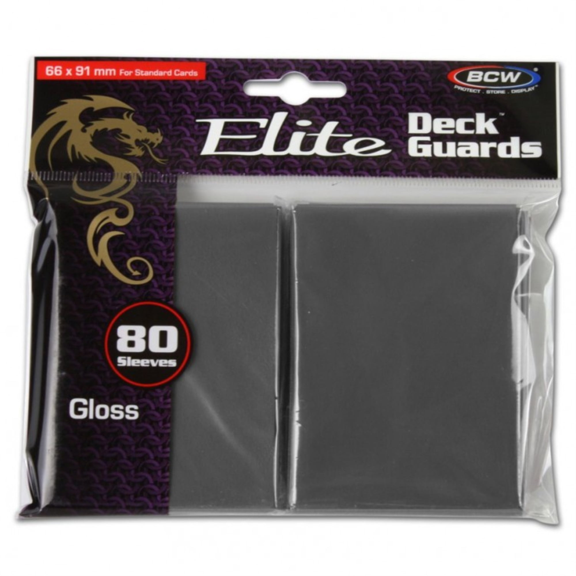 Bcw Diversified Bcddgegcgy Elite Deck Guard Card Sleeves, Gloss Cool Grey - 80 Count