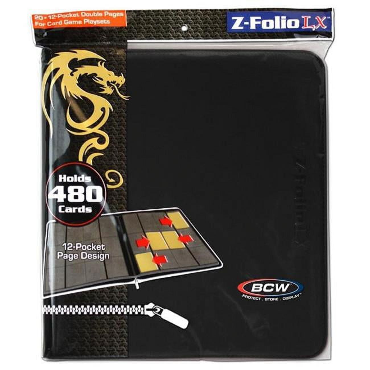 BCW Diversified BCDZF12LXBLK Binder Zipper Folio LX 12-Pocket Pages, Black  - Walmart.com