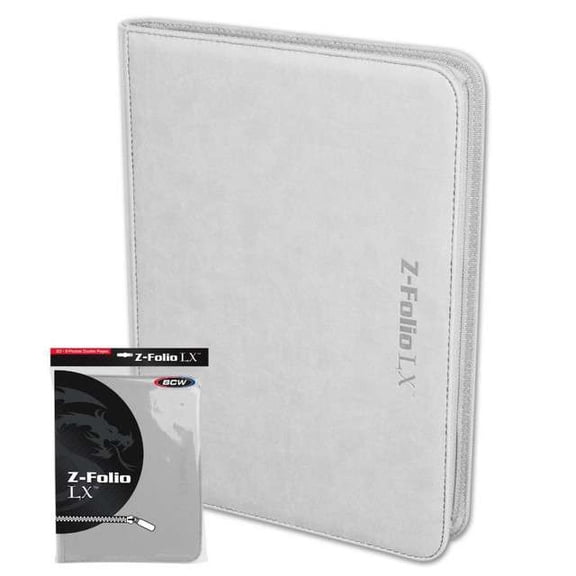 BCW Gaming Z-FOLIO 12-Pocket LX Album White Holds 480 Cards Zipper Closure
