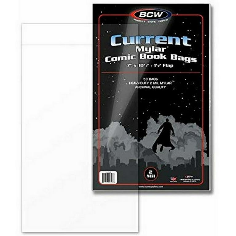 BCW Heavy Duty 2 Mil Current Mylar Comic Book Bags (Set of 50