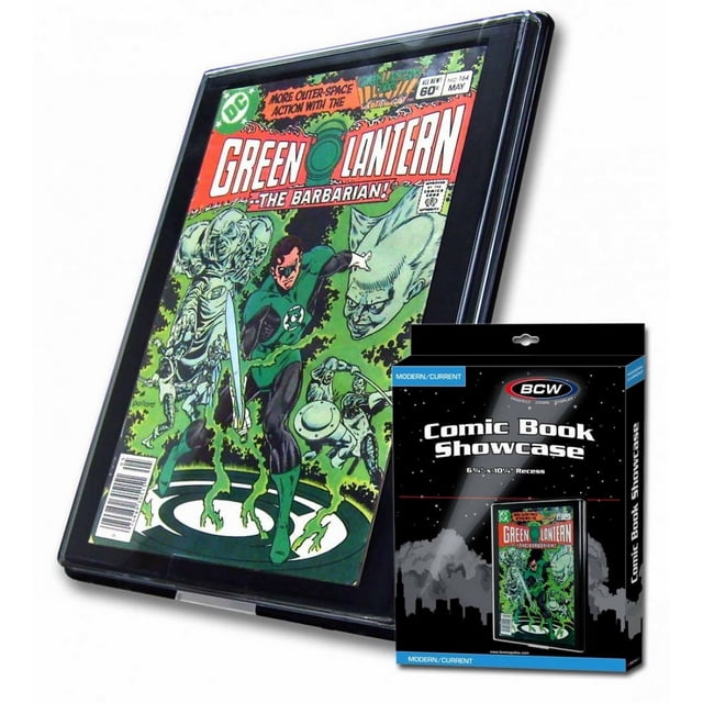 4 Pack Comic Book Display Frames - Fits Up To 6.75x10.25 Inch Comics, Shatter-Resistant Plexiglass, Black Frames For Wall Or Tabletop