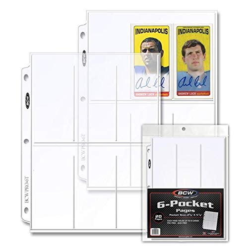 1 pack of 20 BCW 2 " x 5 " Photo or Card 6-Pocket Pro Binder Pages
