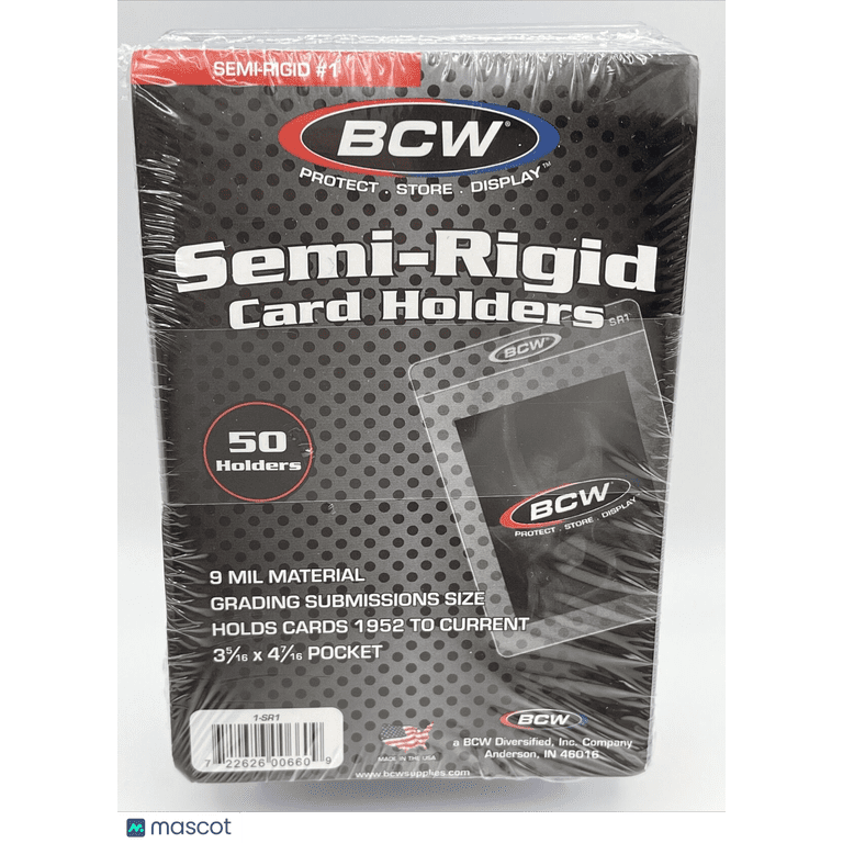 BCW Semi-Rigid Card Holders #1 1 Pack of 50 Sleeves for Graded Card  Submissions