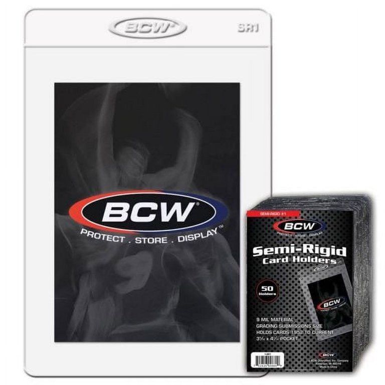 BCW Semi-Rigid Card Holders SR1 200 Count Sturdy PVC Trading Card Sleeves  for Protection - Walmart.com