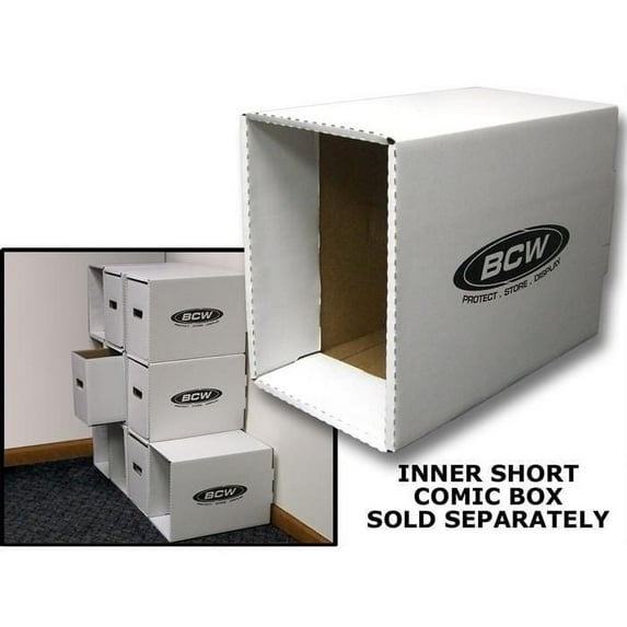 BCW Short Comic Book Storage Box House - (Bundle of 10) Corrugated Cardboard Storage Box - Comic Book Collecting Supplie
