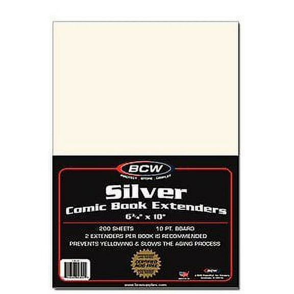 BCW Silver Comic Book Extenders - (1 Pack of 200) Comics, Comic Books Storage Collecting Supplies
