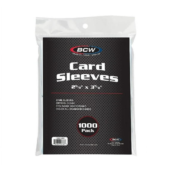 BCW Standard Card Sleeves - 1000 Penny Sleeves - 2-5/8" x 3-5/8"