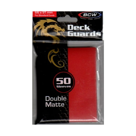 BCW Supplies Double Matte Card Sleeves - Red (50) New