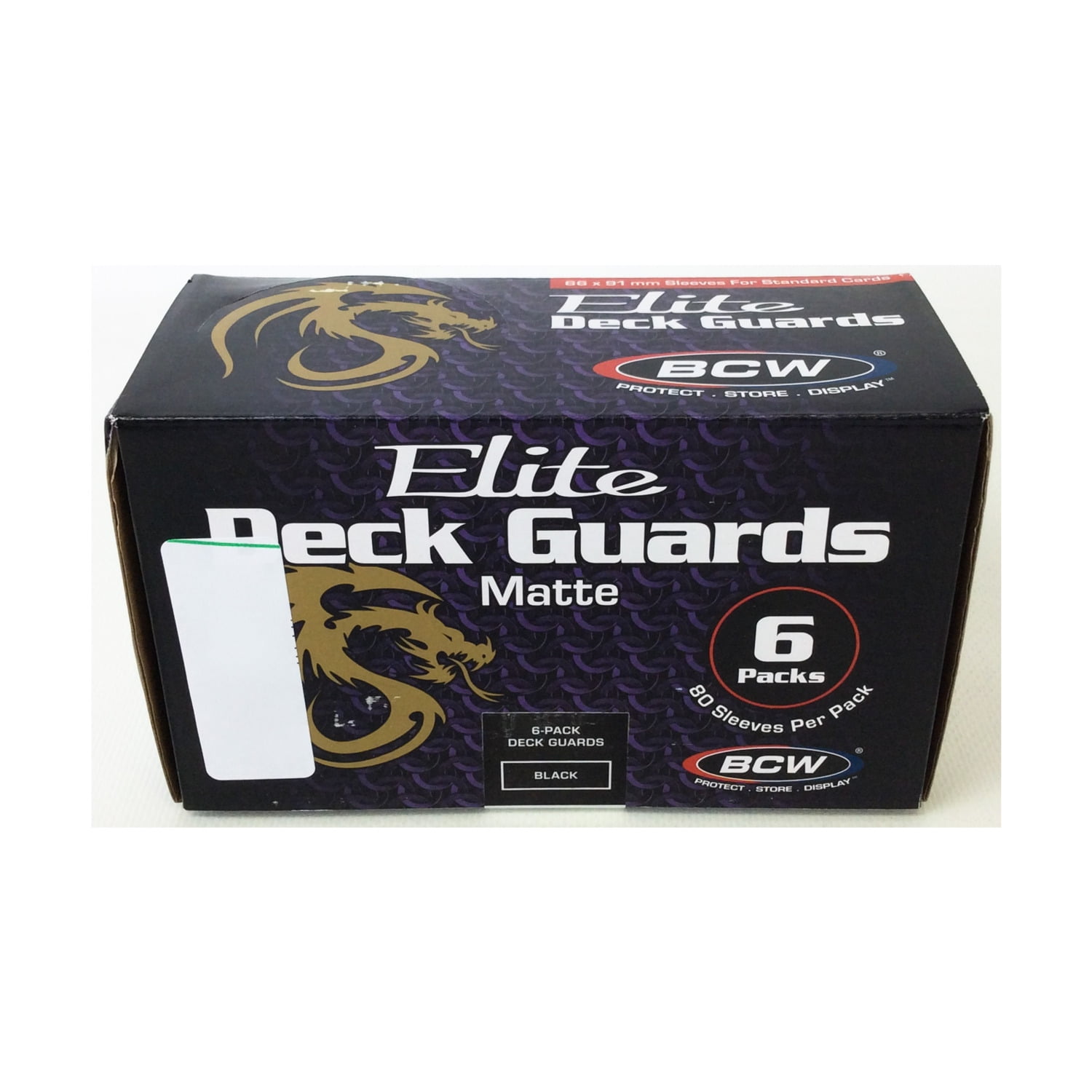BCW Supplies Elite Matte Card Sleeves - Black (6 Packs of 80) New