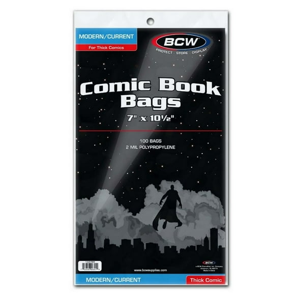 BCW Thick Modern/Current Comic Book Bags - 7" x 10 1/2" (100 Pack)
