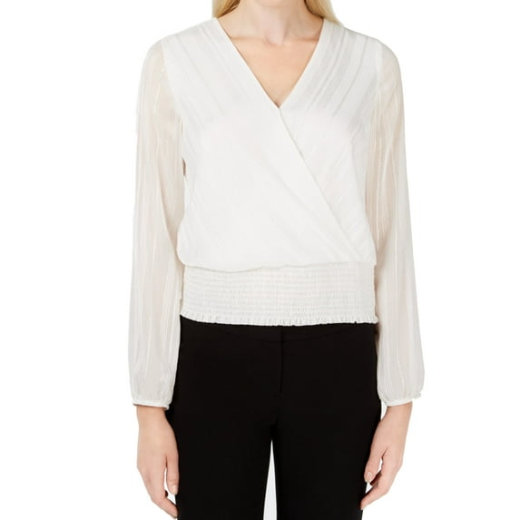BCX Juniors Metallic Stripe Surplice Top