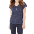 thumbnail image 1 of BCX Juniors Ruched Back Striped With Necklace Tee, 1 of 2