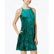 BCX Juniors Scalloped Velvet Dress Teal, XL
