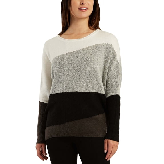 BCX Women's Juniors' Colorblocked Dolman-Sleeve Sweater Multicolor S B4HP