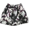 thumbnail image 1 of BCX Womens Abstract Pleated Skirt, Black, Juniors, 3, 1 of 2
