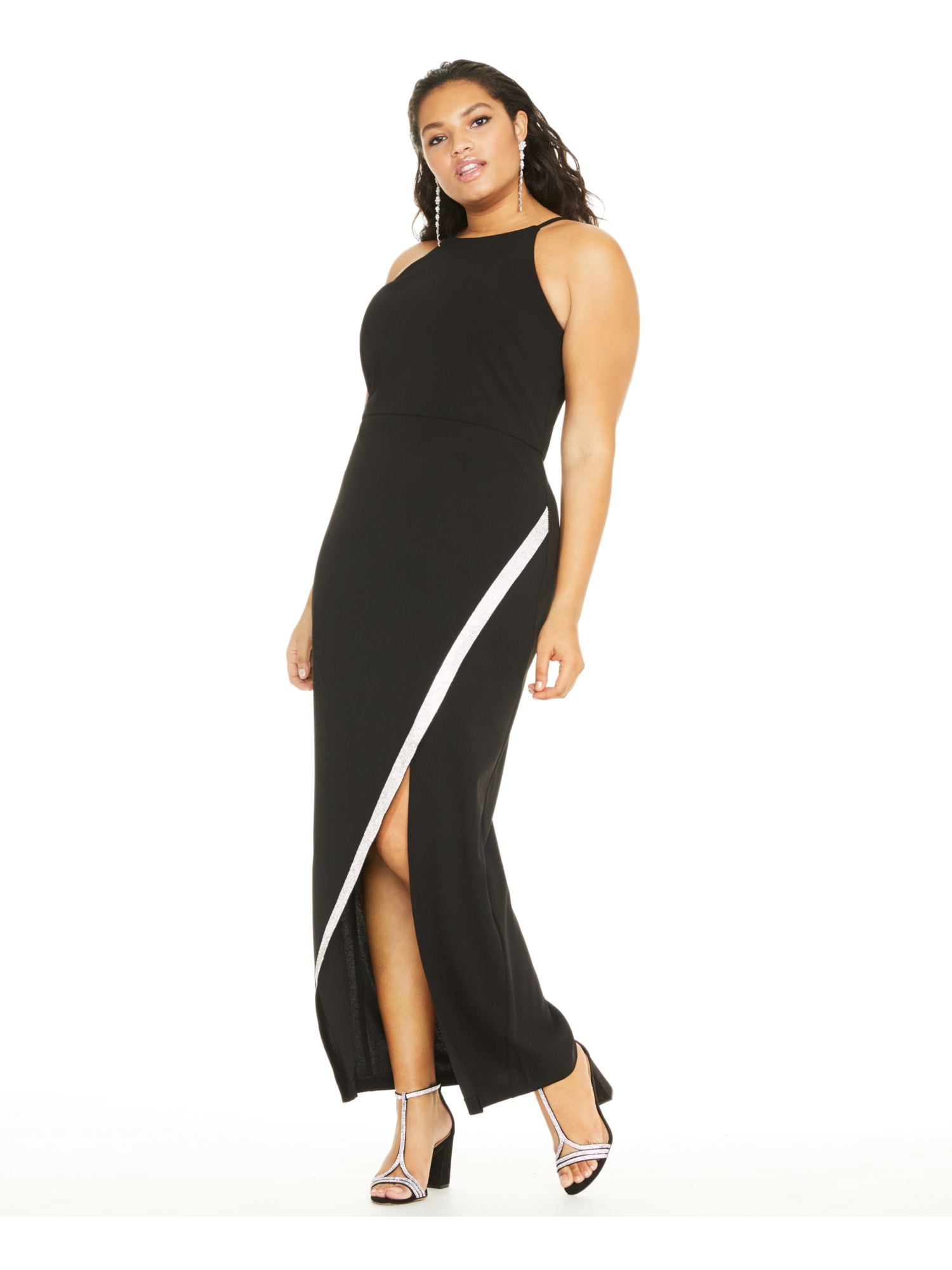 black maxi dress with sweetheart neckline Secret Sweetheart Neckline Split Maxi Dress Black