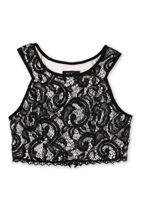 Womens Crop Knit Blouse, Black, Juniors, 7