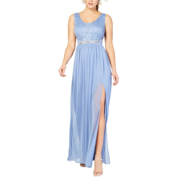 BCX Womens Embellished Gown Dress, Blue, Juniors, 1