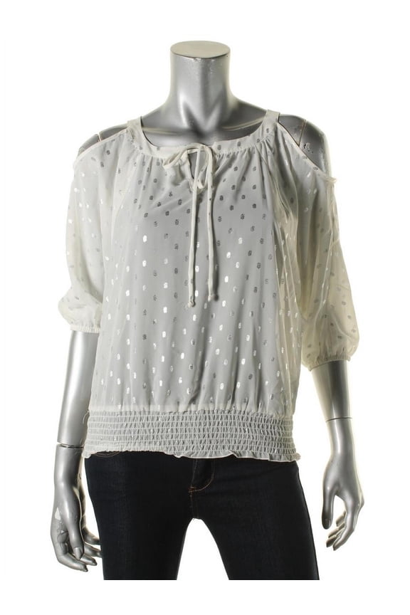 Womens Juniors Chiffon Printed Blouse