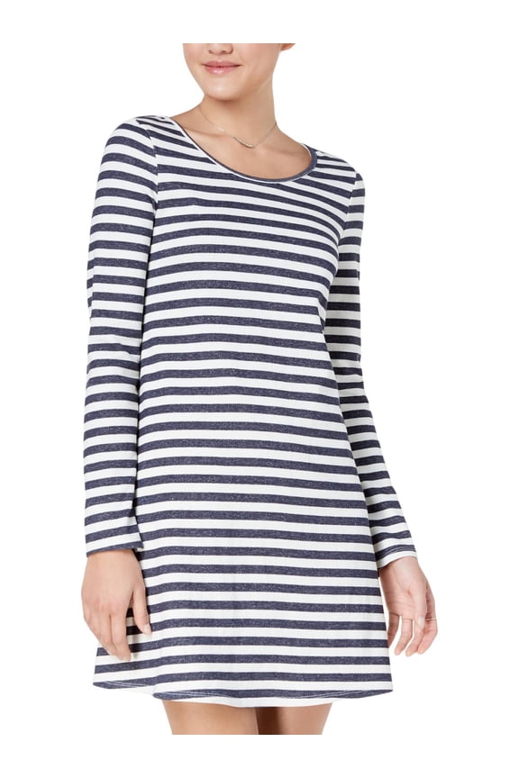 Womens Juniors Mini Striped Casual Dress