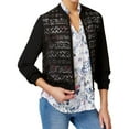 thumbnail image 1 of BCX Womens Lace Front Bomber Jacket, Black, Juniors, X-Small, 1 of 2